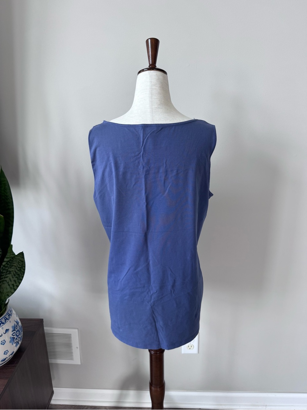 Lafayette 148 Classic Base Layer Scoop Neck Tank Top - Blue - Picture 2 of 6